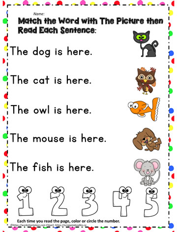 here - sight word match